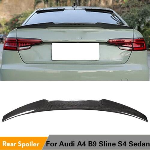 Rear Trunk Spoiler Boot Lip Wing Lid for Audi A4 B9 Sline S4 Sedan 2017 - 2019 Carbon Fiber Rear Trunk Spoiler Boot Lip Wing