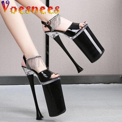 Voesnees Stiletto Heel Women Shoes Sexy Platform Summer 2021 Female Super High Heel Sandals Thin Heels 26cm Ladies Wedding Shoes