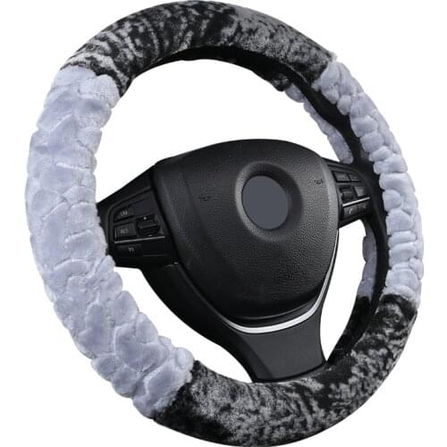 The New Winter Three-dimensional Plush Car Steering Wheel Cover Suitable for 37-38CM/14.5"-15" M Size Universal Models Wrap