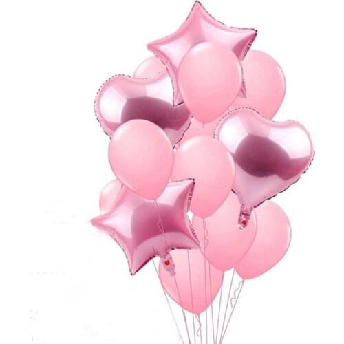 14Pc/Set Hearts Stars Latex Balloons Christmas Decoration Wedding Baby Shower Anniversary Birthday Party Decor Party Decorations