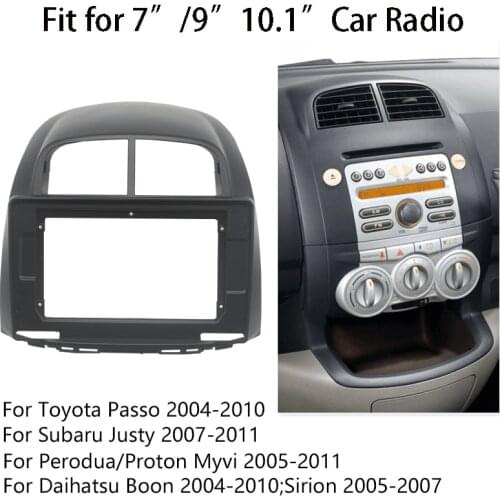 10.1" 2 Din Radio Fascia for Toyota Passo Daihatsu Boon Sirion Subaru Justy Perodua Myvi Dash Panel Frame Trim Installation Kit