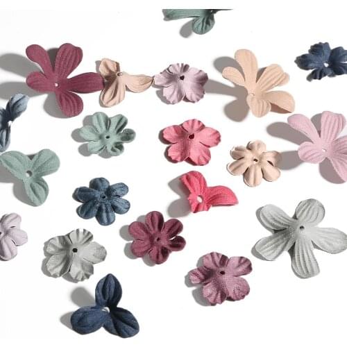 30pcs Mixed Beautiful Five-petal Fake Flower Artificial Flower DIY Three-dimensional Flower Fabric Simulation Petal Decoration