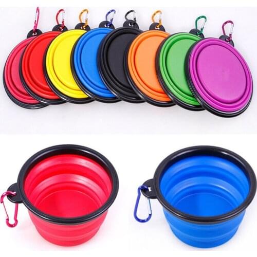 350ML/1000ML/3000MLCollapsible Pet Silicone Dog Food Water Bowl Outdoor Camping Travel Portable with Carabiner Pet Products