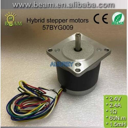 50w 2.4V 2.4A 60N.cm 1000rpm Round Stepper Motor 1.8degree 57mm 4phase Round 57BYG009 hybrid stepper motor Carving machine motor