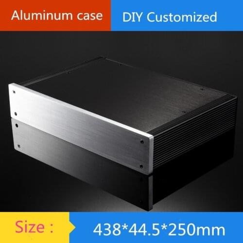 1U instrument aluminum box power amplifier chassis / case / AMP shell / DIY box (438 * 44.5 * 250mm)
