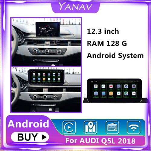 128GB 2 Din Android Car Radio For Audi Q5L 2018 Multimedia Player Auto Radio Head Unit GPS Navigation Stereo Receiver 12.3Inch
