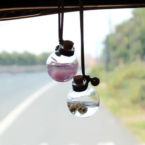 32Style Car Hanging Perfume Pendant Fragrance Air Freshener Empty Glass Bottle For Essential Oils Diffuser Automobiles Ornaments