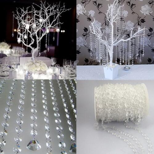 10M Artificial Pearl Beads Chain Garland Acrylic Crystal Beads Curtains DIY Window Door Wedding Party Passage Backdrop Decor