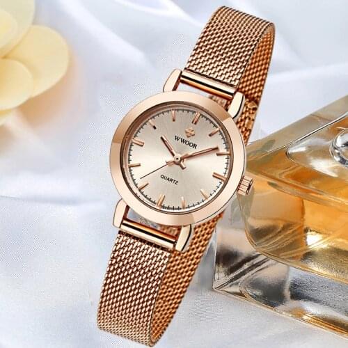 WWOOR Fashion Top Brand Casual Dress Women Watches Ultra Thin Full Stainless Steel Waterproof Luminous Quartz Watch Montre Femme