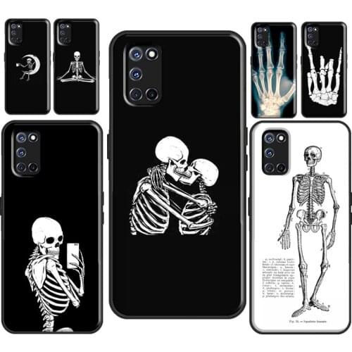 Skeleton Art For OPPO A52 A72 A92 A1K A5 A9 A53 A31 2020 F5 F7 Reno 4 Pro 2 Z Find X3 Pro Case Cover