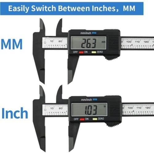 Digital Caliper, 0-150mm（0-6 inches） Vernier Caliper with Large LCD Screen, Auto - off Feature, Inch and Millimeter Conversion M