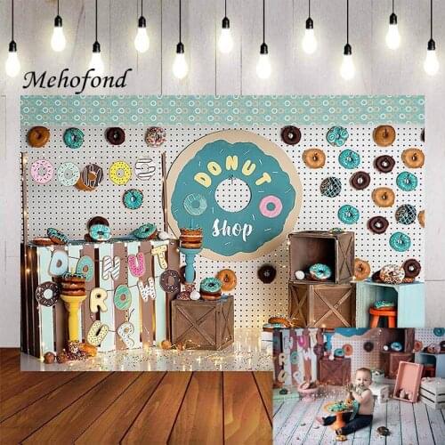 Mehofond Photography Background Donut Grow Up Child Kids Birthday Party Cake Smash Portrait Decor Backdrop Photo Studio Props