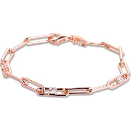 GPY Link Chain & Stones Bracelet Women Pulseira Hombre Feminina Masculina Pulseras Silver 925 Sterling Jewelry