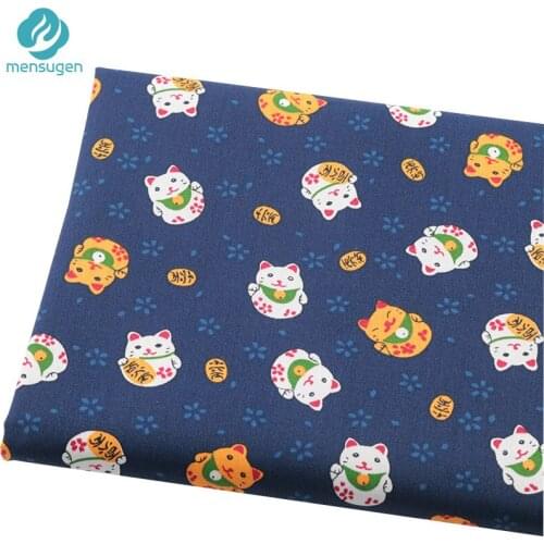 Luck Cat Cartoon Cotton Fabrics for Sewing Apron Curtains Blankets Sofa Cushion Cover Pillows DIY Sewing Cloth Fabric Meters
