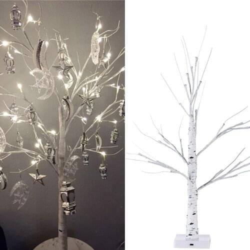 Eid Mubarak Ramadan decorations 60cm birch LED light for home artificial tree Kareem wedding decor Home Ramadan Kareem Ornament