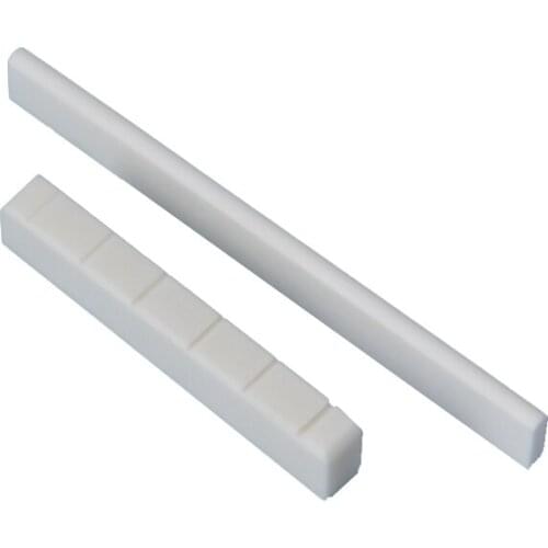 Classical Guitar Natural Bone Slotted Bridge Saddle End Nut Set White