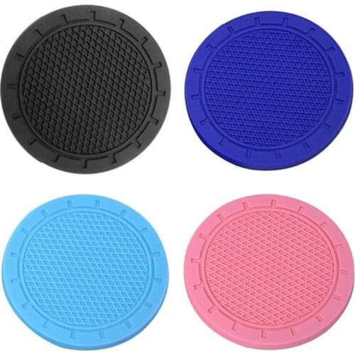 N0HF Creative Vehicle Coasters PVC Cup Holder Insert Coaster Waterproof Coaster Universal Car Cup Holder Interior Accss