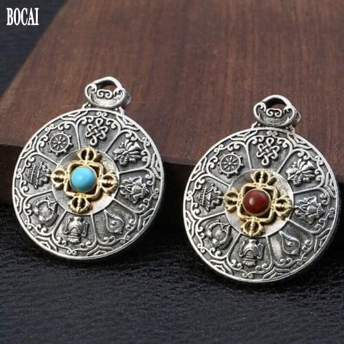 New real s925 sterling silver nine palaces gossip Zodiac signs Thai silver King Kong pestle Transport pendants for men and women