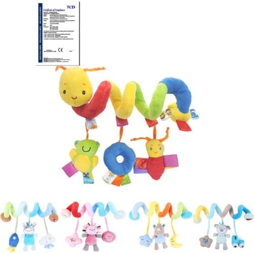 Soft Infant Crib Bed Stroller Toy Spiral Baby Rattles for Newborns Car Seat Educational Rattles Baby Towel Baby Toys 0-12 Months