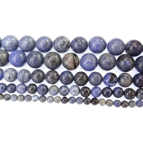 Natural Stone Old Blue Sodalite stone Loose Beads Round Stone Beads 4 6 8 10mm For Jewelry Making DIY Bracelet Necklace