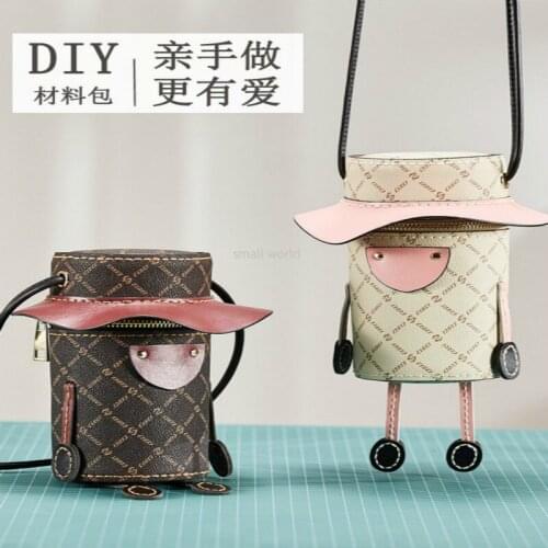 New trendy mini cute hand-woven bag shoulder messenger bag diy material bag home storage bag cosmetic storage bag