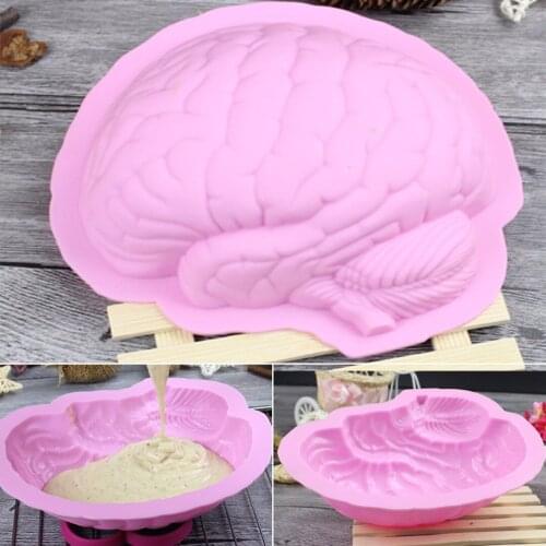 New Silicone Brain Shape Fondant Cake Mold Chocolate Icing Sugar Craft Baking Tools