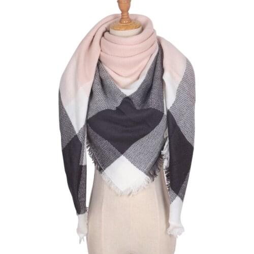 2018 New Scarf Women Luxury Brand Designer Square Neckerchief Cashmere Scarf Plaid Shawls and Wraps Warm in Winter Fashion