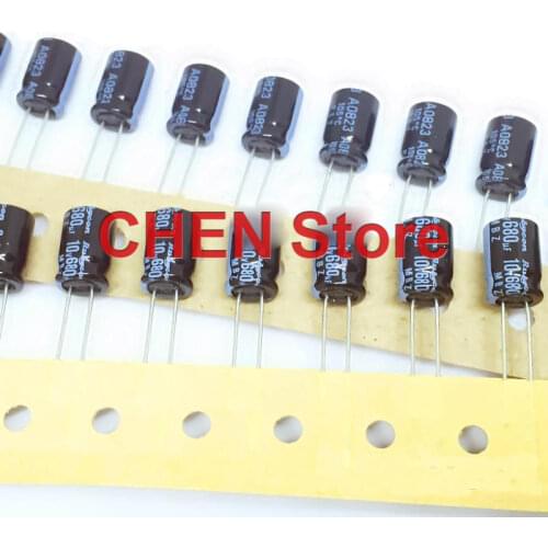 50PCS NEW RUBYCON MBZ 10V680UF 8X11.5MM electrolytic capacitor mbz 680uf 10v Ultra low ESR motherboard 680uF/10V