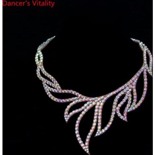 Belly Dance New Female adult High-end Rhinestone Necklace Stage profession Performance Competition Accessories