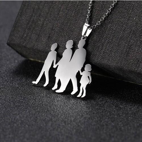 Family Baby Pregnant Necklace Heart For Wife Mother Father Day Women Man Gift Love Gold Silver Color Stainless Steel Jewelry