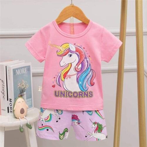 Cute Cartoon Baby Pyjama Boy cotton Pijama Among Us Dinosauria Clothes For Kids Unicorn Toddler Shark Set Girl Summer Loungewear