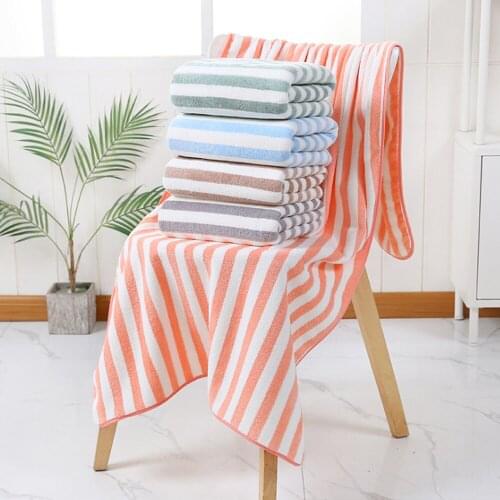 Fashion Striped Coral Fleece Quick-drying Bath Towel Super Absorbent Soft And Thick Bathroom Bath Towel Daily Necessities FZ0026