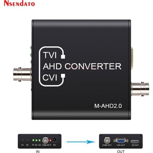 Full HD 5MP 2MP 720P 1080P AHD TVI CVI to HDMI VGA CVBS Converter Switch For CCTV Camera Video Tester Convert Adapter