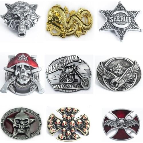 Punk Motorcycle Mens Womens Belt Buckle Smooth Plate Buckle Personality Fashion Couple Locomotive Buckle All-Match Jeans Gift