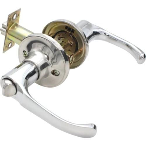 Stainless steel three-bar style handle door lock knob with keys, zinc copper alloy universal for interior doors, bedroom