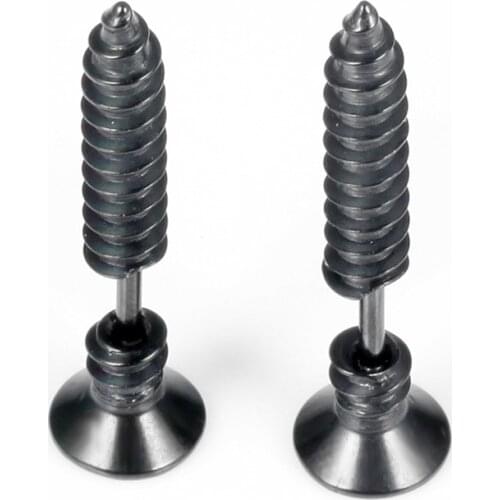 Unisex Screw Earrings Banquet Couple Wedding Earrings Perforated Stainless Steel Earrings Fashion Jewelry Gift for Girlfriend