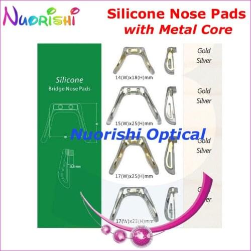 SiM Bridge Conjoined Silicone Nose Pads with Metal Core eyeglasses eyewear nose pads free shipping