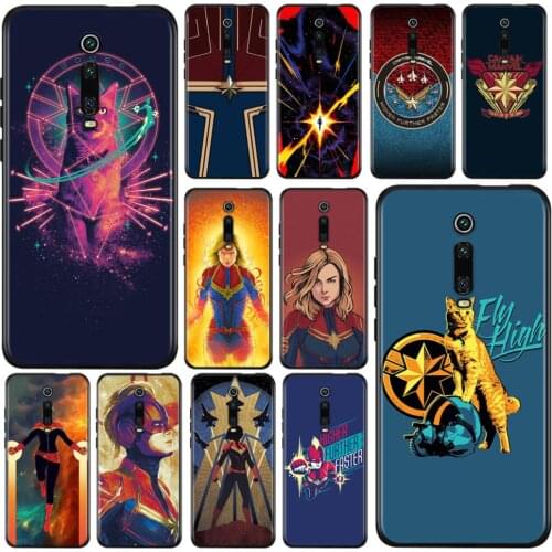 Silicone Cover Captain Marvel For Xiaomi Redmi 9T 9I 9AT 9A 9C 9 8A 8 7A 7 6A 6 5A 5 4X PRO Prime Plus Black Soft Phone Case