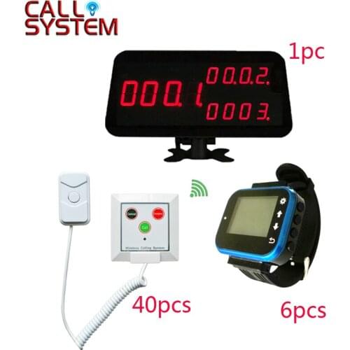 Hospital nurse calling system 1 counter monitor 6 wrist pager 40 panic button for washing room elderly use