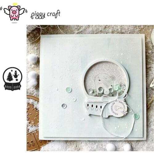 Piggy Craft metal cutting dies cut die mold Christmas crystal ball Scrapbook paper craft knife mould blade punch stencils dies