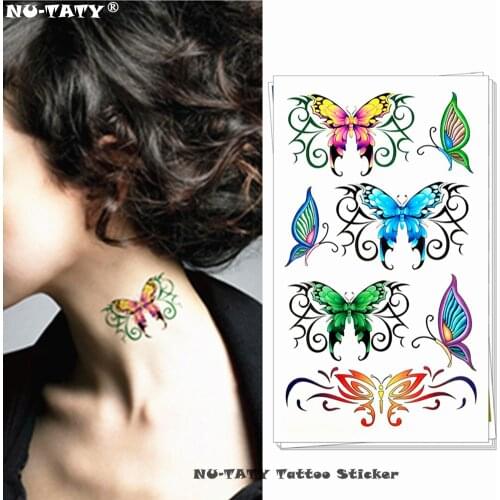 Nu-TATY Cute butterfly Child Temporary Body Art Flash Tattoo Sticker 10*17cm Waterproof Henna Fake Tatoo Car Styling Wall Tattoo
