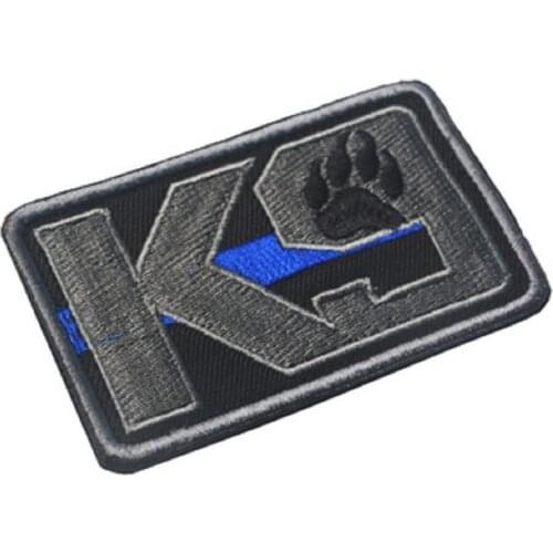Thin Blue Line K9 Embroidery Patch For Search And Rescue Military Tactical Patches Emblem Appliques Embroidered Badges