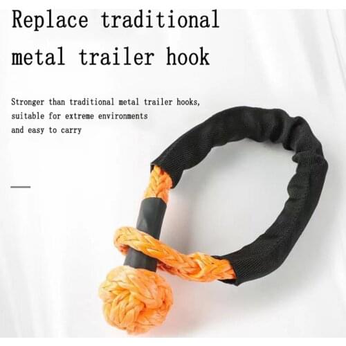 Knot Rope Soft Shackle Buckle Winch Tow Hook Off-road String Line Cable with Sheath Synthetic Towing Car Wash Maintenance String