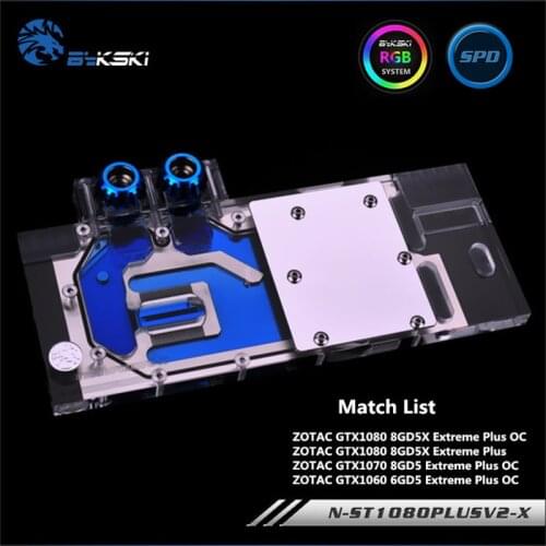 Bykski GPU Water Block For VGA ZOTAC GTX1080/1070/1060 Extreme PLUS OC Graphics Card Full Coverage VGA Radiator N-ST1080PLUSV2-X