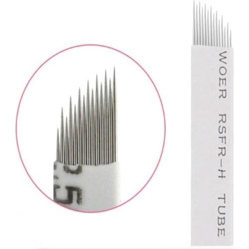 Wave 14 Pins Permanent Makeup Eyebrow Tatoo Blade Microblading Needles Wire drawing eyebrow needle For Tattoo Manual