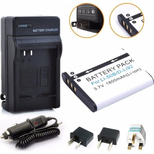 Probty LI-50B Li 50B D-Li92 Battery + Charger Kit For Olympus XZ-1 SZ-10 SZ-11 SZ-20 SP800UZ Tough TG-810 1030 TG-610 SZ10 TG810
