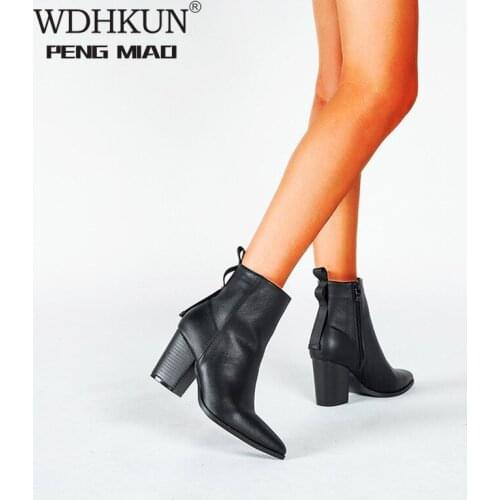 2020 New Hot Silver Laser Ankle Boots for Women Square Heels Pu Solid Color Botas Mujer Warm Plush Plus Size Shoes Woman