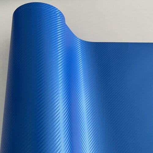 3D Blue Carbon Fiber Vinyl Wrap Sticker with Air Release Anti-Wrinkle DIY Stickers Decals