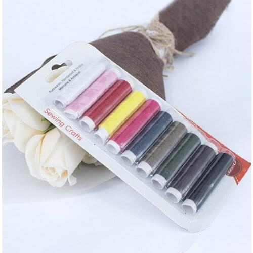 Beautiful 10 Colors/set Polyester Durable sewing Knitting Thread Reel for Hand Stitching Machine Sewing Thread Handicraft Tool