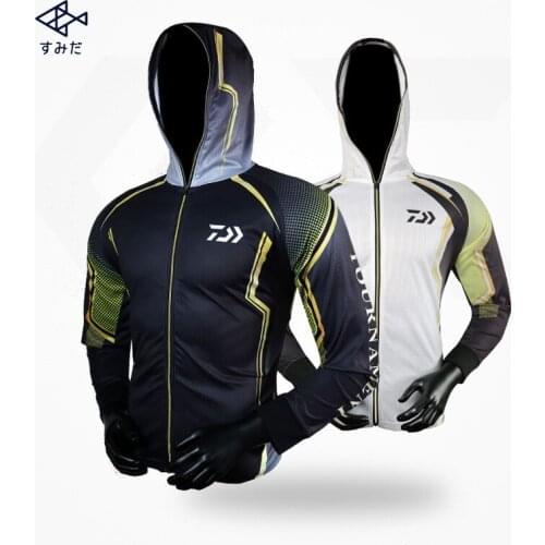 2021 Daiwa Fishing Clothing Hooded Outdoors Quick-Drying Breathable Fishing Clothes Long Sleeve Professional Fishing Shirt